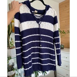 Navy Striped Hoodie